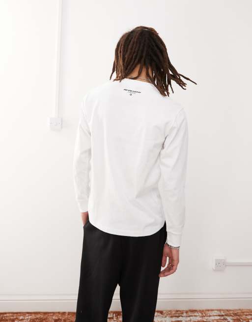 AAPE by A Bathing Ape long sleeve logo T-shirt in white | ASOS