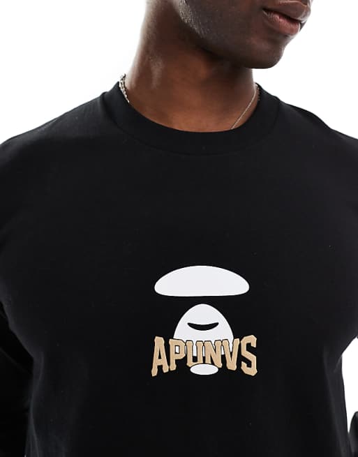 Aape By A Bathing Ape long sleeve universe t-shirt in black Aape By A Bathing Ape long sleeve universe t-shirt in black