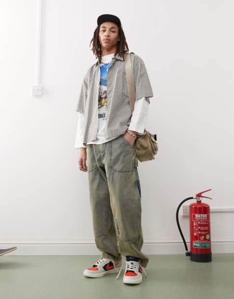 Aape by A Bathing Ape loose fit carpenter jeans in vintage wash - view 1