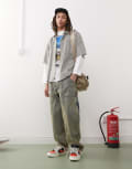 [AAPE BY A BATHING APE®] Aape by A Bathing Ape loose fit carpenter jeans in vintage wash-Blue M BLUE