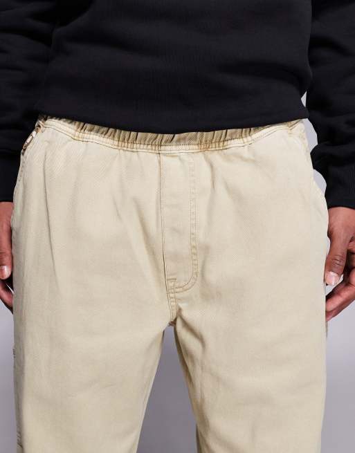 Aape by A Bathing Ape loose fit carpenter trousers in beige garment dye, 5 of 5