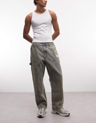 Aape by A Bathing Ape loose fit denim carpenter jeans in vintage