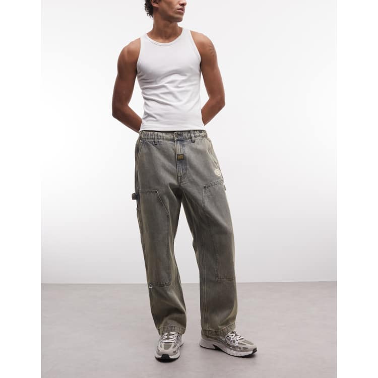 Aape by A Bathing Ape loose fit denim carpenter jeans in vintage