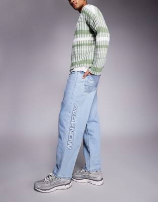 Aape By A Bathing Ape Loose Fit Denim Jeans In Blue