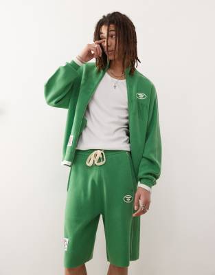 Aape By A Bathing Ape Loose Fit Heavyweight Jersey Shorts In Green