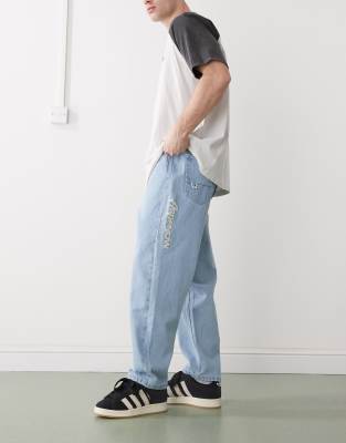 Aape By A Bathing Ape Blue Moonface Patch Jeans
