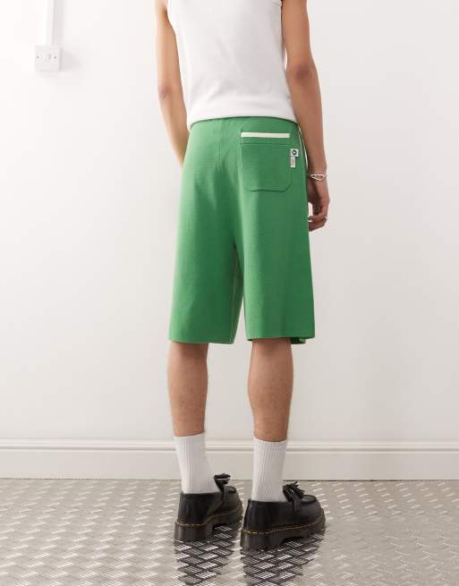 Aape by A Bathing Ape loose fit heavyweight jersey shorts in green with side stripe