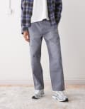 [AAPE BY A BATHING APE®] Aape by A Bathing Ape loose fit moleskin pants in washed black L BLACK