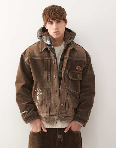 Aape by A Bathing Ape – Mehrfarbige Jeansjacke mit wattierter Camouflage-Kapuze, Kombiteil - view 1