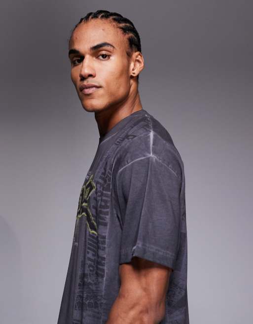 AAPE by A BATHING APE – Mehrfarbiges Oversize-T-Shirt im geteilten Design mit Frontgrafik, 4 von 5