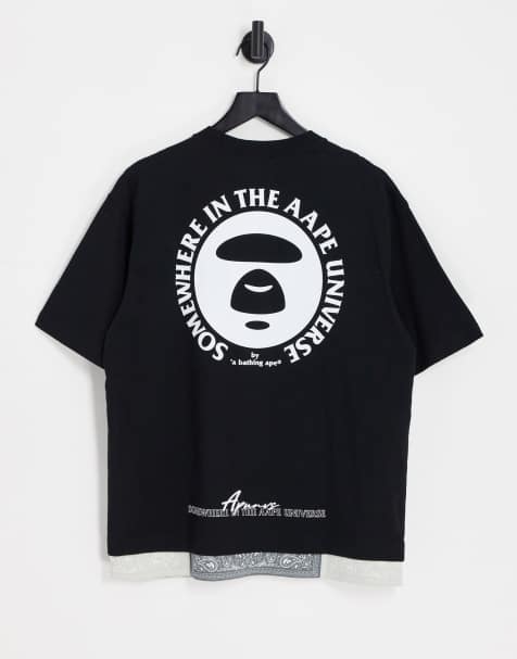 AAPE By A Bathing Ape mock layer t-shirt in black - view 1