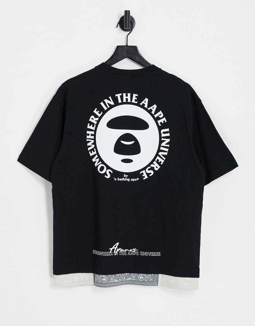 AAPE BY A BATHING APE® AAPE By A Bathing Ape mock layer t-shirt in black