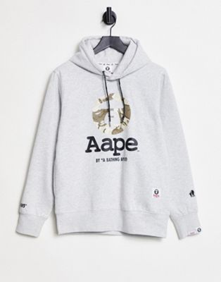 AAPE By A Bathing Ape moonface hoody in grey