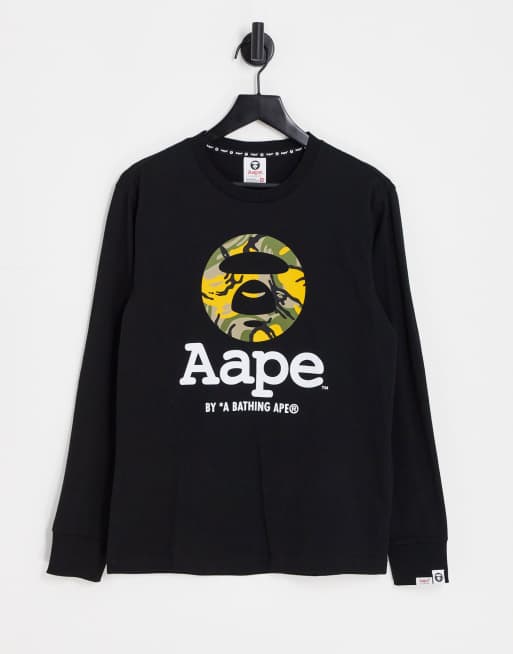 AAPE by A Bathing Ape - Moonface - Langærmet top med camouflage-print i sort