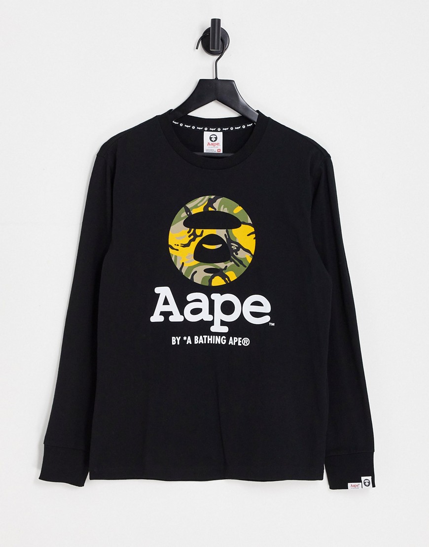 AAPE BY A BATHING APE® AAPE By A Bathing Ape moonface long sleeve top in black