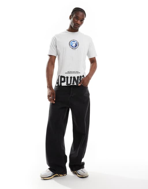 Aape By A Bathing Ape motif back print t-shirt in gray