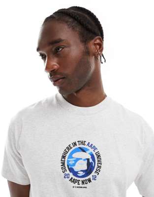 Aape By A Bathing Ape motif back print t-shirt in gray