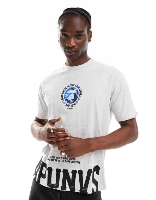 AAPE By A Bathing Ape motif logo T-shirt in gray, 3 of 4
