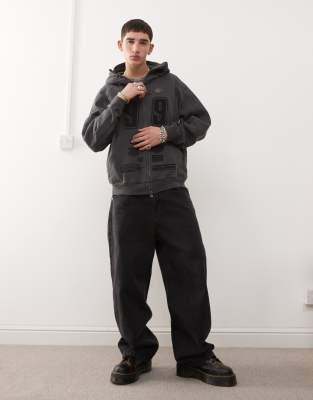 Aape By A Bathing Ape motocross style hoodie in washed dark gray