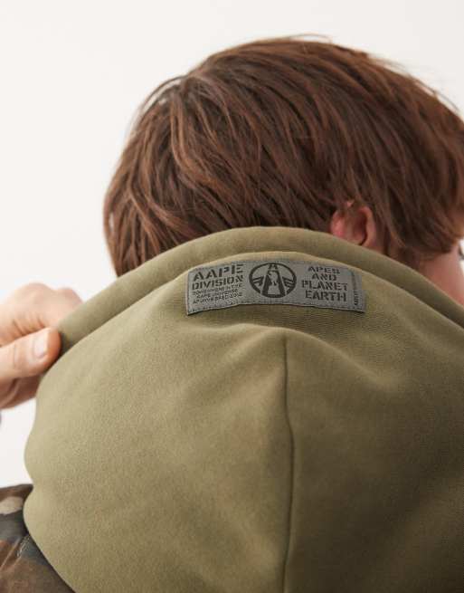 Aape By A Bathing Ape - Mørk kraftig bomber-jakke med hætte og camouflage-print, 5 af 5