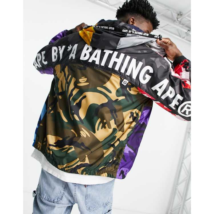 AAPE By A Bathing Ape multi-camo rain resistant jacket in multi | ASOS