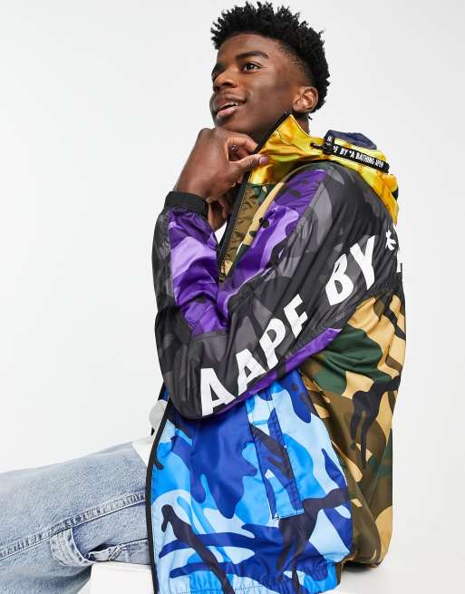 AAPE By A Bathing Ape multi-camo rain resistant jacket in multi