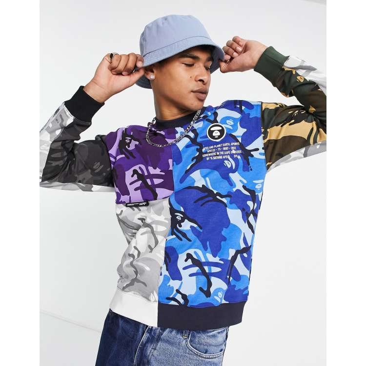 AAPE By A Bathing Ape multi camo sweatshirt in multi