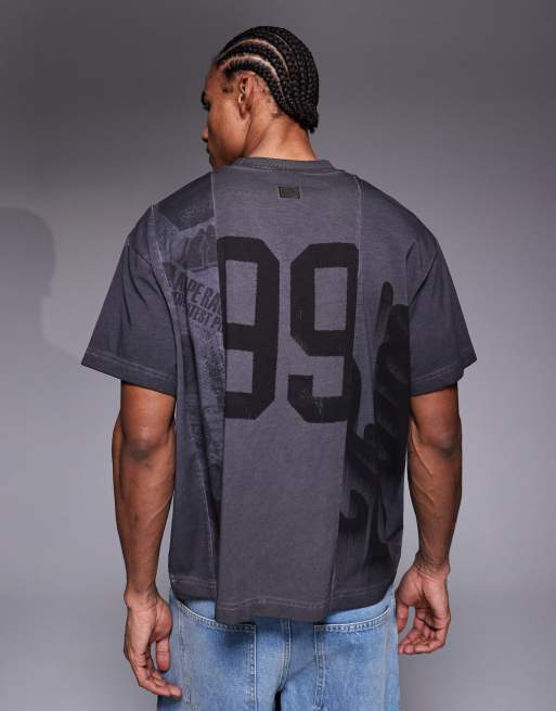 Aape by A Bathing Ape - Multifarvet oversized T-shirt med splejset design og grafik foran, 3 af 5