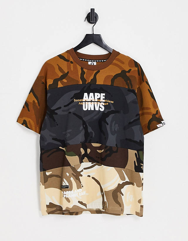 AAPE BY A BATHING APE® - AAPE By A Bathing Ape mutli camo t-shirt in brown