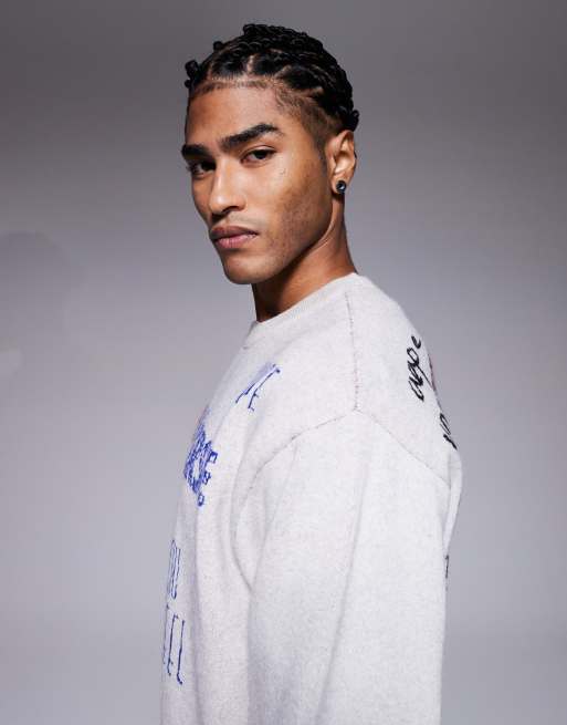 Aape by A Bathing Ape – Naturvit, stickad tröja med klottertryck, 4 av 5