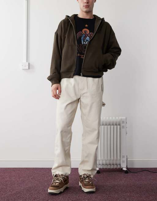 Aape By A Bathing Ape® – Naturvita, lediga jeans i arbetsstil