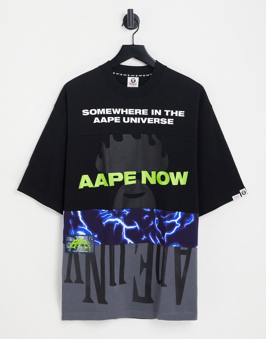 AAPE by A Bathing Ape now all over print t-shirt in black