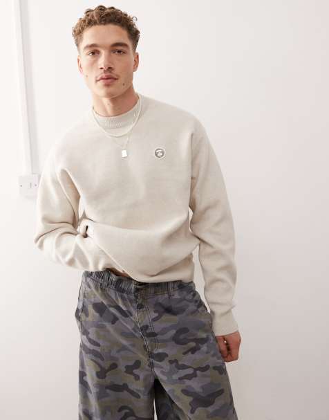 AAPE By A Bathing Ape – Now – Beżowy dzianinowy sweter - view 1