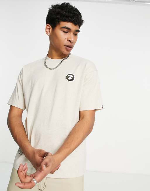 AAPE By A Bathing Ape now boxy fit t-shirt in beige | ASOS