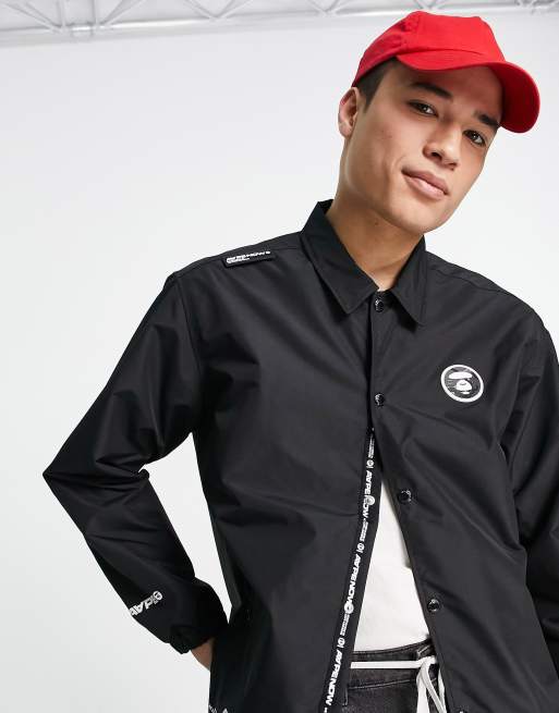 AAPE By A Bathing Ape now coach jacket in black