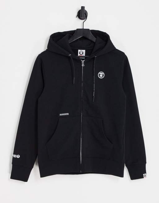 AAPE By A Bathing Ape – Now – Kapuzenpullover mit Reißverschluss in Schwarz