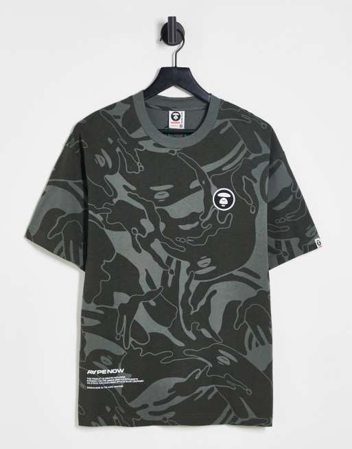 Aape By A Bathing Ape® – Now – Khakigrön, kamouflagemönstrad t-shirt