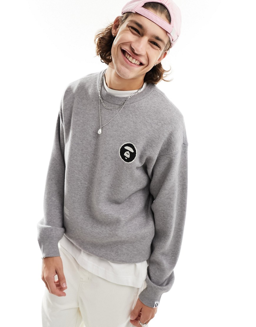 AAPE BY A BATHING APE AAPE BY A BATHING APE NOW KNIT SWEATER IN GRAY