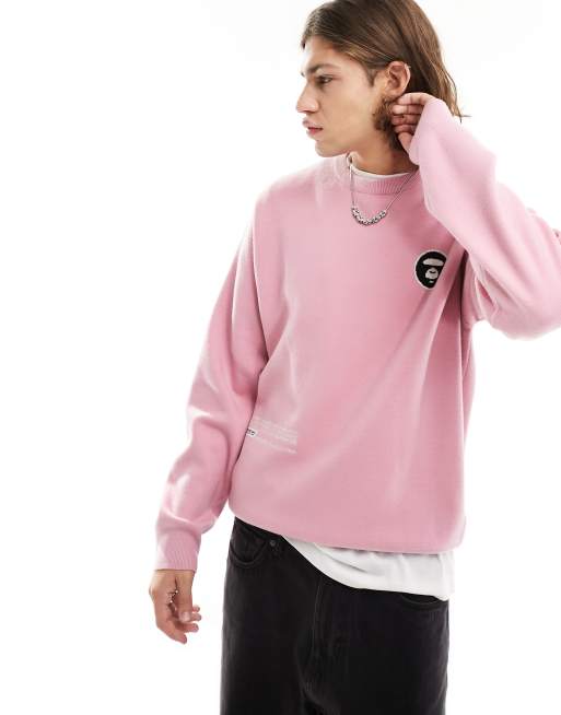 Aape By A Bathing Ape Now knitted jumper in pink ASOS