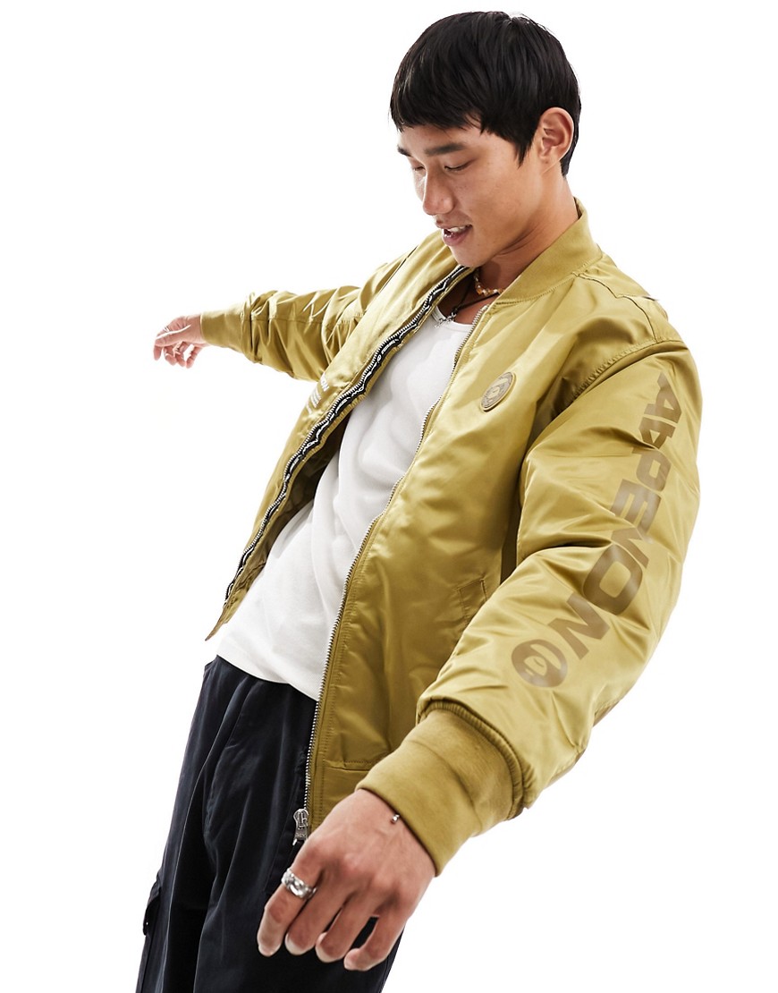 Aape By A Bathing Ape Now MA1 bomber jacket in yellow-Green