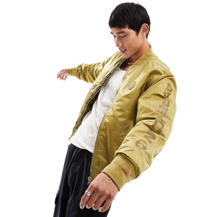 Aape By A Bathing Ape Now MA1 bomber jacket in yellow | ASOS