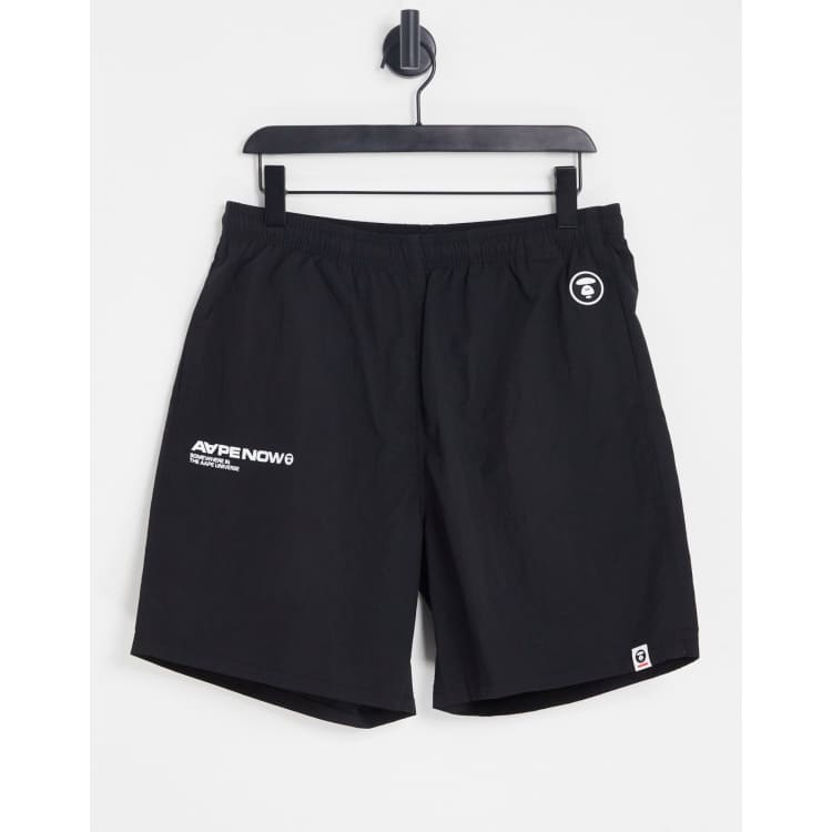 新品4XL！ x A BATHING APE FB SHORTS黒 AAPE By A Bathing Ape now nylon shorts in black | ASOS