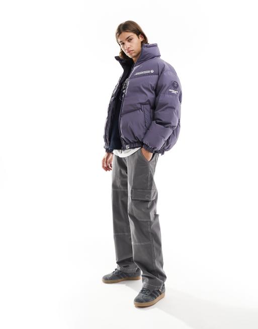 AAPE By A Bathing Ape Now puffer jacket in gray | ASOS