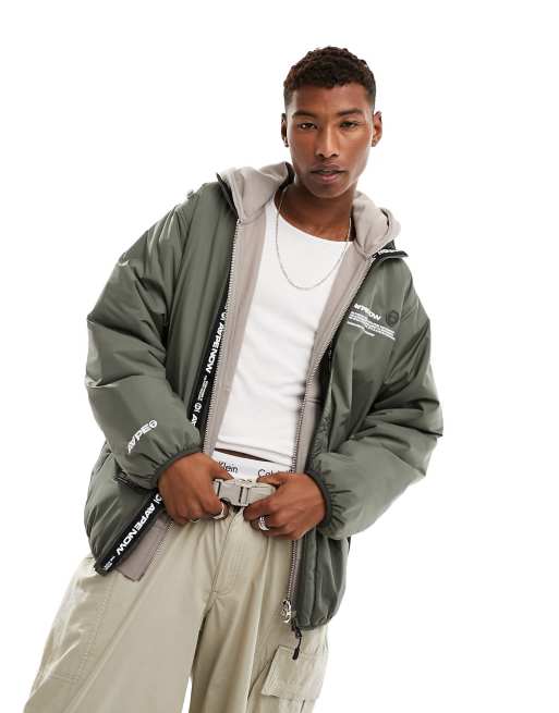 AAPE By A Bathing Ape Now puffer jacket in khaki