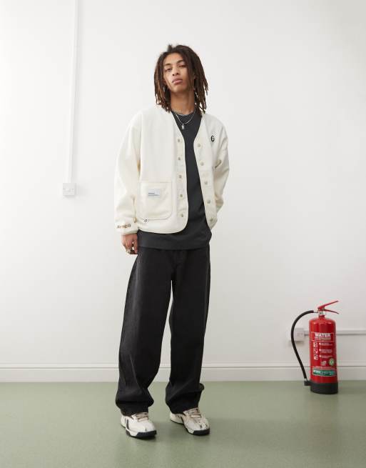 AAPE By A Bathing Ape Now sherpa liner jacket in white