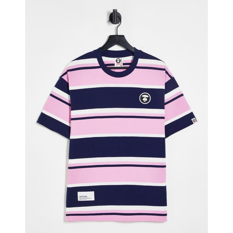 Aape By A Bathing Ape now stripe t-shirt in navy | ASOS