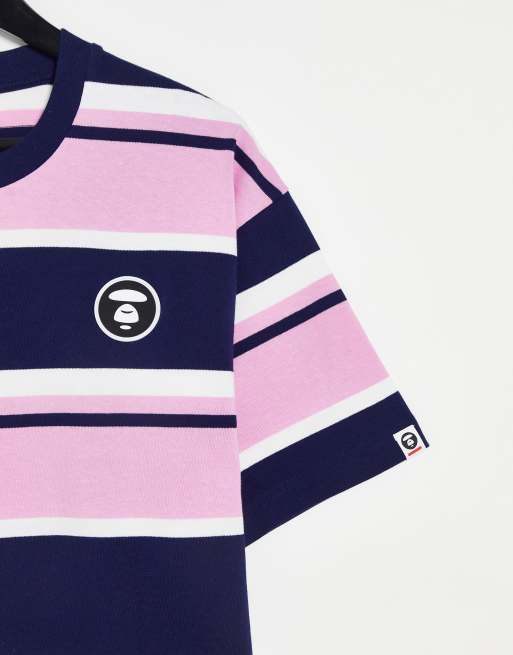 Aape By A Bathing Ape now stripe t-shirt in navy | ASOS