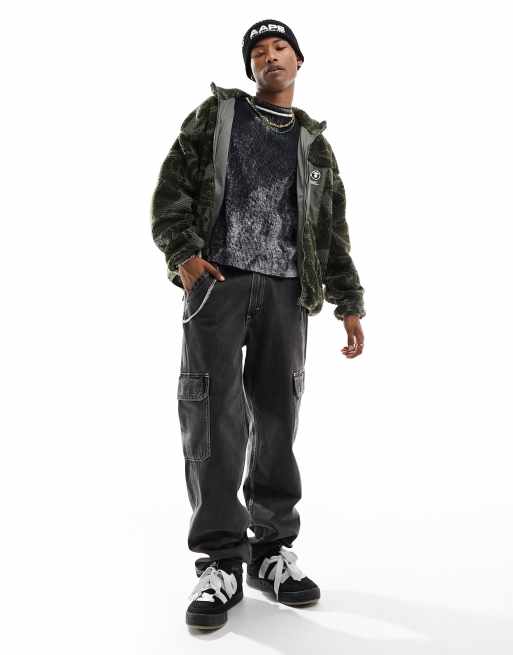 Aape By A Bathing Ape - Now - Veste en sherpa à imprimé camouflage - Noir, 3 de 4