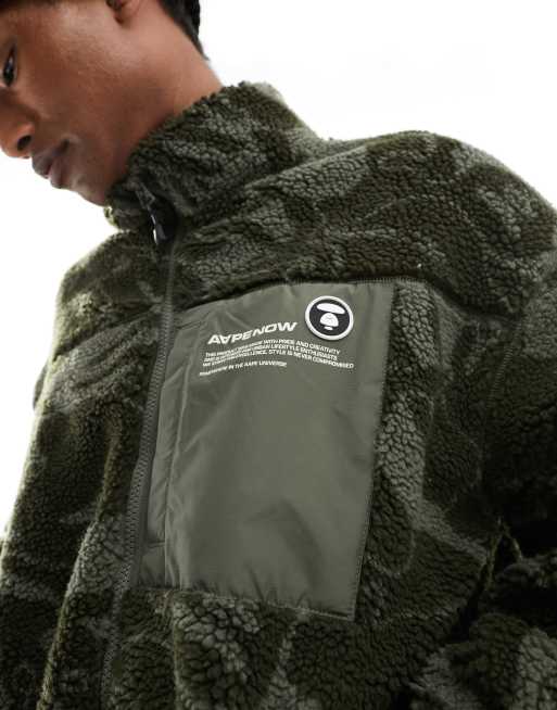 Aape By A Bathing Ape - Now - Veste en sherpa à imprimé camouflage - Noir, 4 de 4