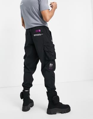 bape cargo pants black